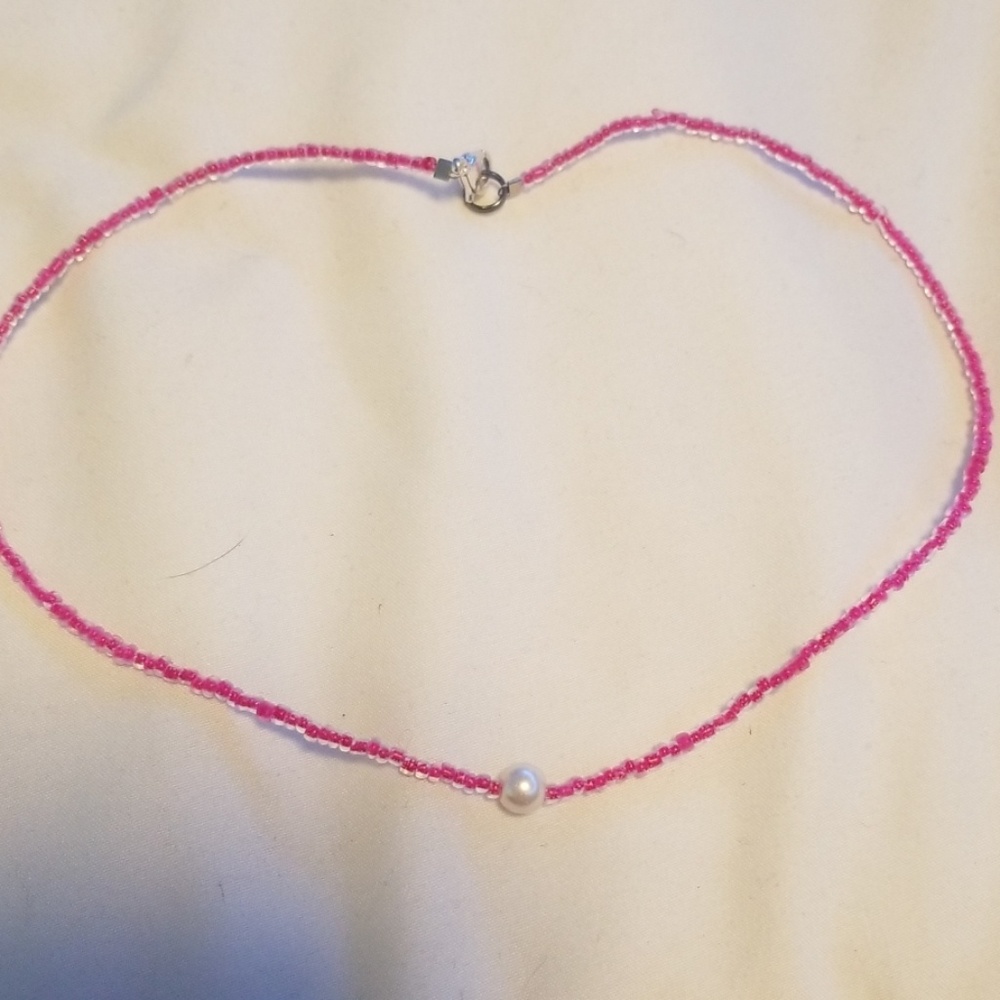 pink pearl necklace
